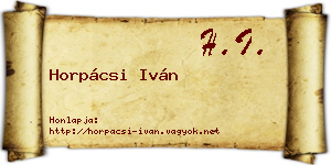 Horpácsi Iván névjegykártya